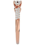 Inel De Logodnă Caresse de Mer din Aur 14k cu Moissanite de 0.69 ct din 14k Aur Roz - Castelo.ro