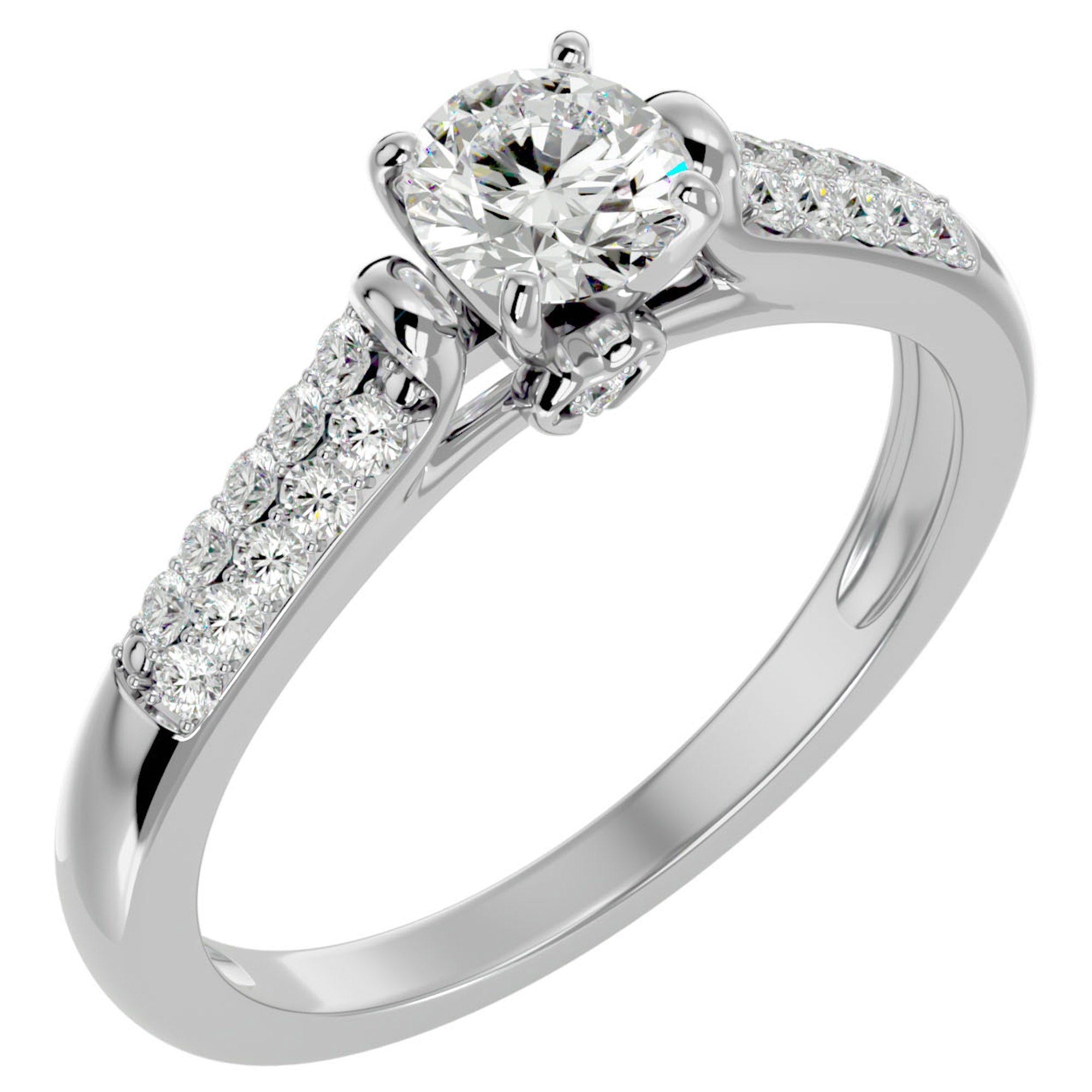 Inel De Logodnă Caresse de Mer cu Moissanite de 0.69 ct din Platina - Castelo.ro
