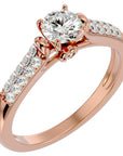 Inel De Logodnă Caresse de Mer din Aur 14k cu Moissanite de 0.69 ct din 14k Aur Roz - Castelo.ro