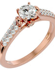 Inel De Logodnă Caresse de Mer cu Moissanite de 0.69 ct din 18k Aur Roz - Castelo.ro