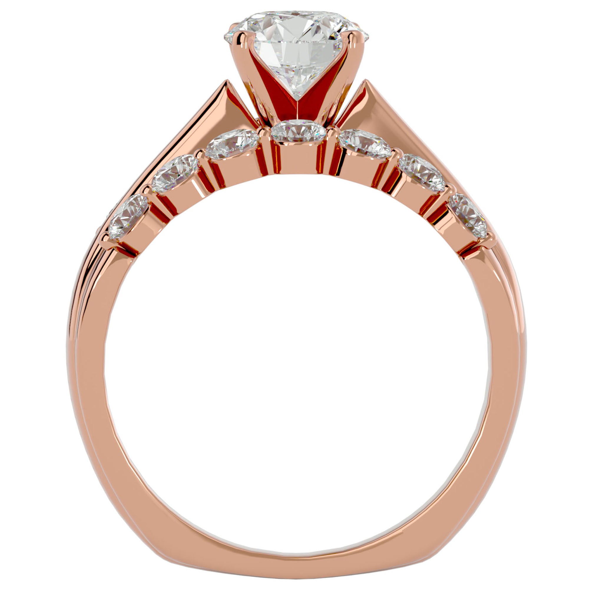 Inel De Logodnă Fleur Sauvage cu Diamante Naturale de 2.02 ct din 18k Aur Roz - Castelo.ro