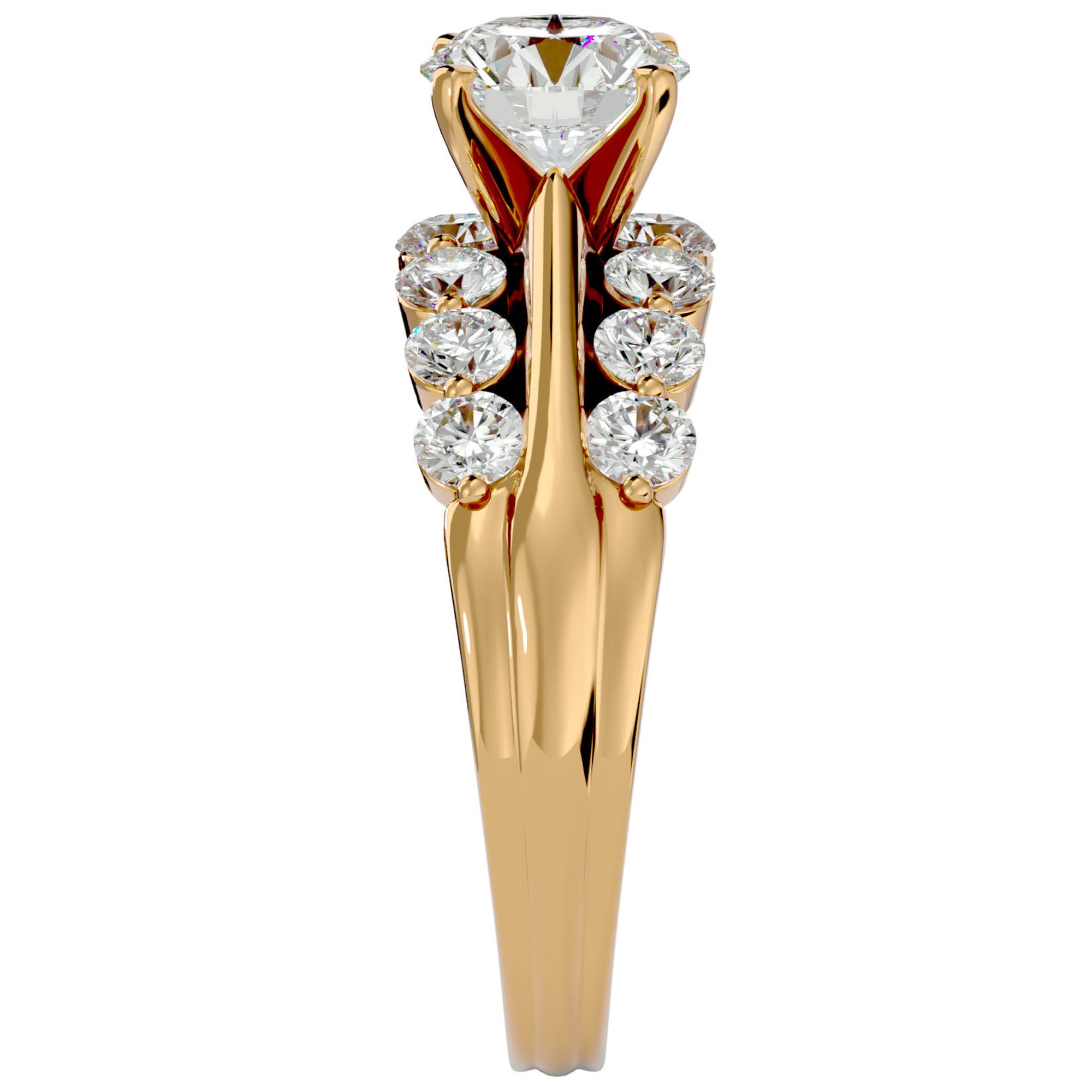 Inel De Logodnă Fleur Sauvage cu Diamante Naturale de 2.02 ct din 18k Aur Galben - Castelo.ro