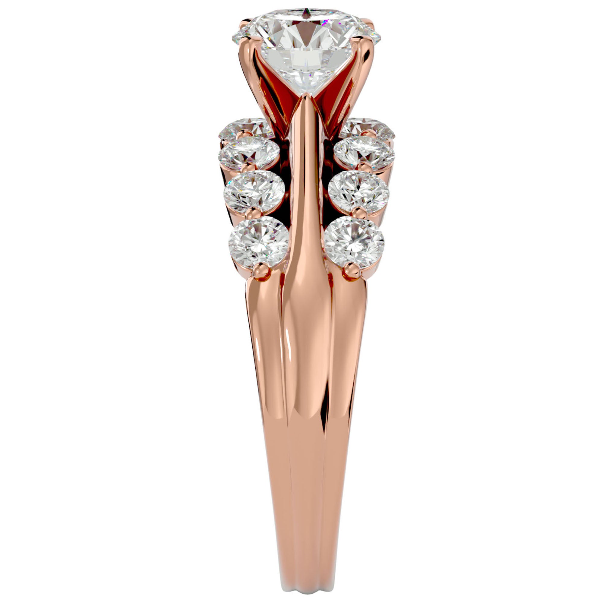 Inel De Logodnă Fleur Sauvage cu Diamante Naturale de 2.02 ct din 18k Aur Roz - Castelo.ro