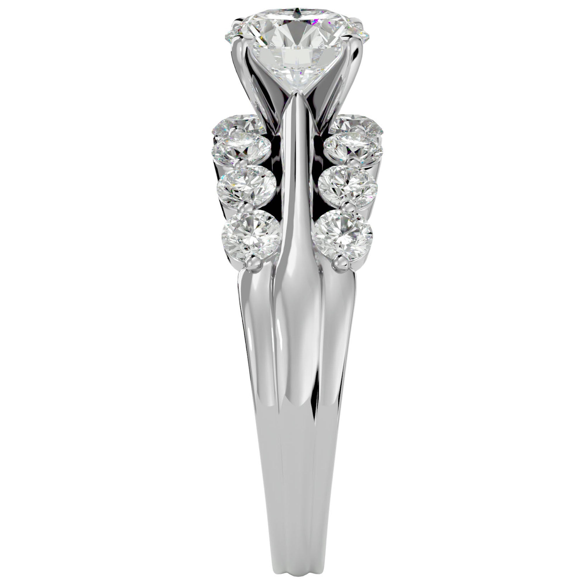 Inel De Logodnă Fleur Sauvage din Aur 14k cu Diamante Naturale de 2.02 ct din 14k Aur Alb - Castelo.ro