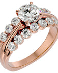 Inel De Logodnă Fleur Sauvage cu Diamante Naturale de 2.02 ct din 18k Aur Roz - Castelo.ro