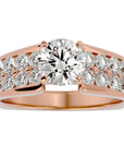 Inel De Logodnă Torrent de Vie din Aur 14k cu Diamante Create în Laborator de 2.03 ct din 14k Aur Roz - Castelo.ro