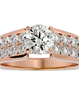 Inel De Logodnă Torrent de Vie din Aur 14k cu Moissanite de 2.03 ct din 14k Aur Roz - Castelo.ro