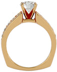 Inel De Logodnă Torrent de Vie din Aur 14k cu Moissanite de 2.03 ct din 14k Aur Galben - Castelo.ro