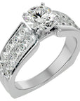 Inel De Logodnă Torrent de Vie din Aur 14k cu Moissanite de 2.03 ct din 14k Aur Alb - Castelo.ro