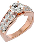Inel De Logodnă Torrent de Vie cu Moissanite de 2.03 ct din 18k Aur Roz - Castelo.ro