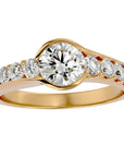 Inel De Logodnă Torrent de Vie din Aur 14k cu Moissanite de 1.69 ct din 14k Aur Galben - Castelo.ro