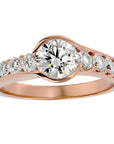 Inel De Logodnă Torrent de Vie din Aur 14k cu Moissanite de 1.69 ct din 14k Aur Roz - Castelo.ro
