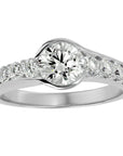 Inel De Logodnă Torrent de Vie din Aur 14k cu Moissanite de 1.69 ct din 14k Aur Alb - Castelo.ro
