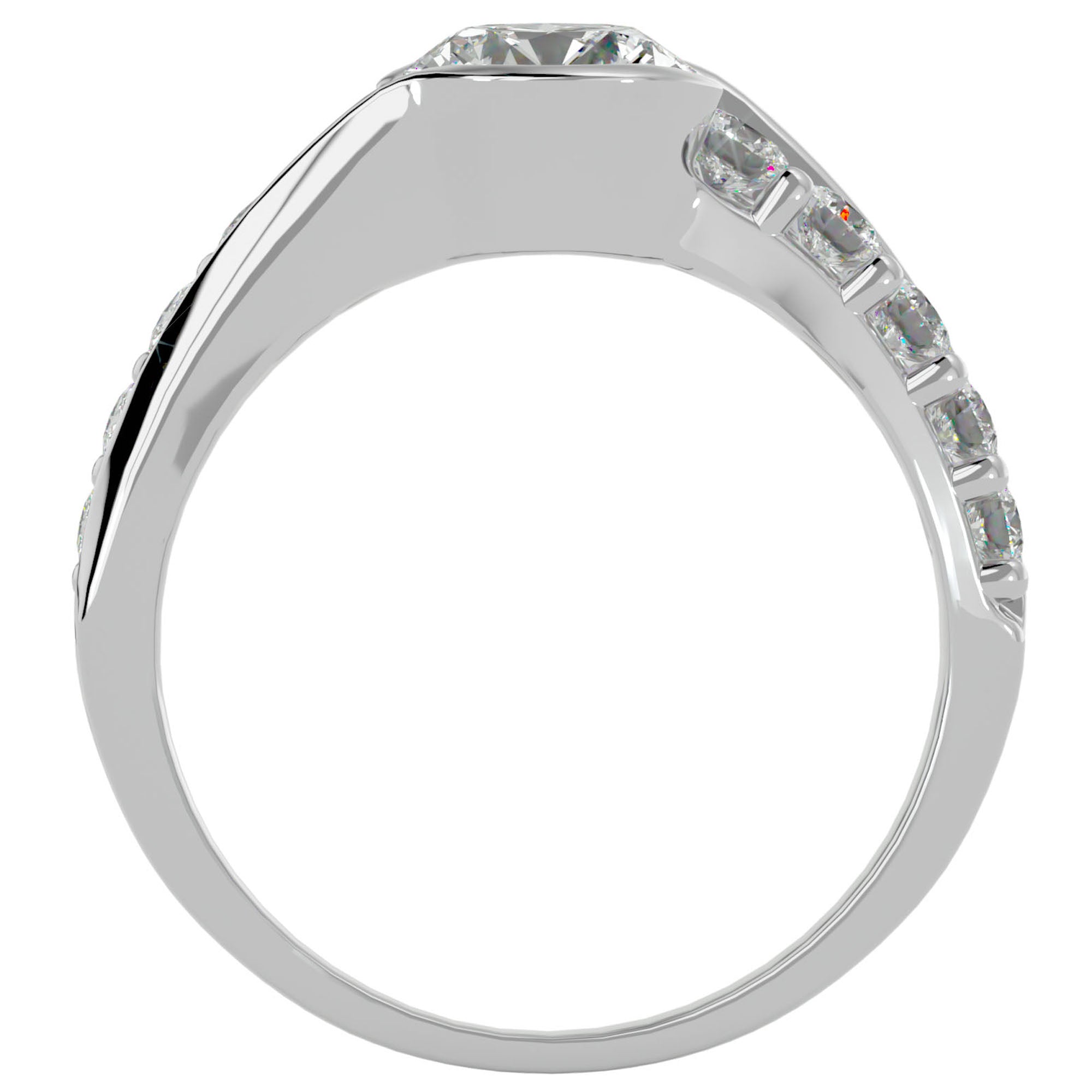 Inel De Logodnă Torrent de Vie cu Moissanite de 1.69 ct din Platina - Castelo.ro