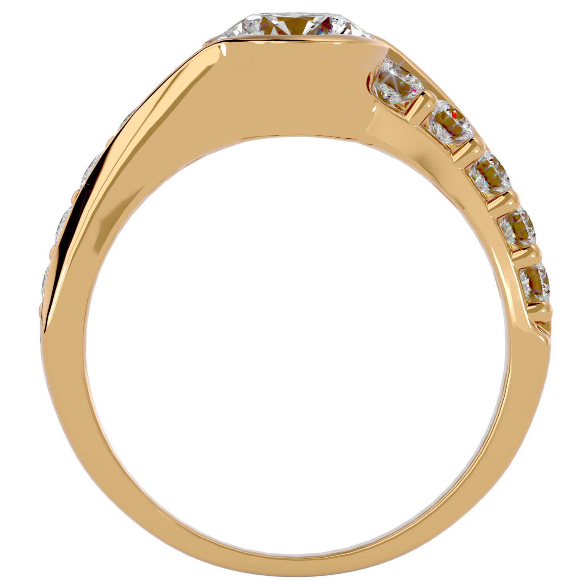 Inel De Logodnă Torrent de Vie cu Diamante Naturale de 1.69 ct din 18k Aur Galben - Castelo.ro