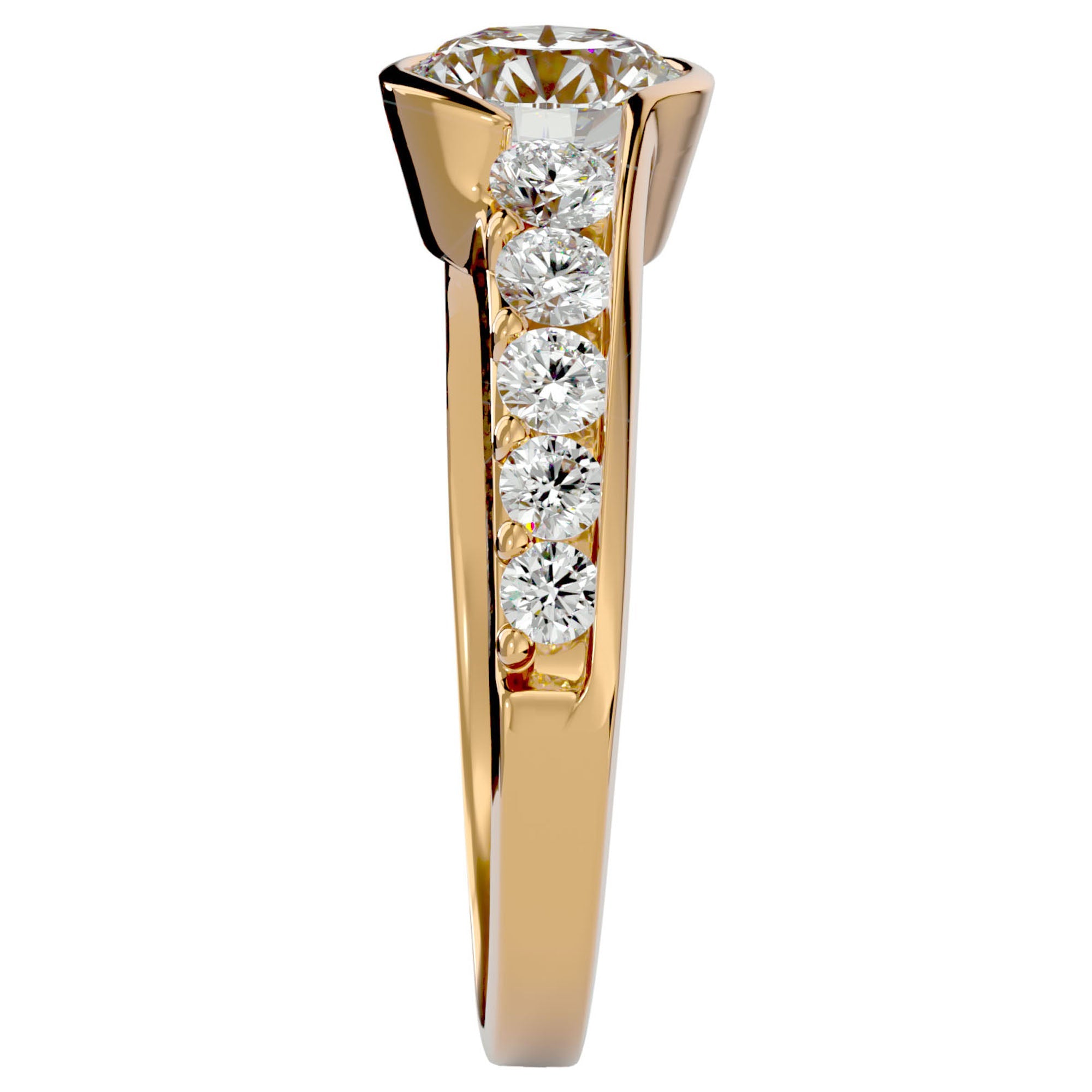 Inel De Logodnă Torrent de Vie cu Moissanite de 1.69 ct din 18k Aur Galben - Castelo.ro