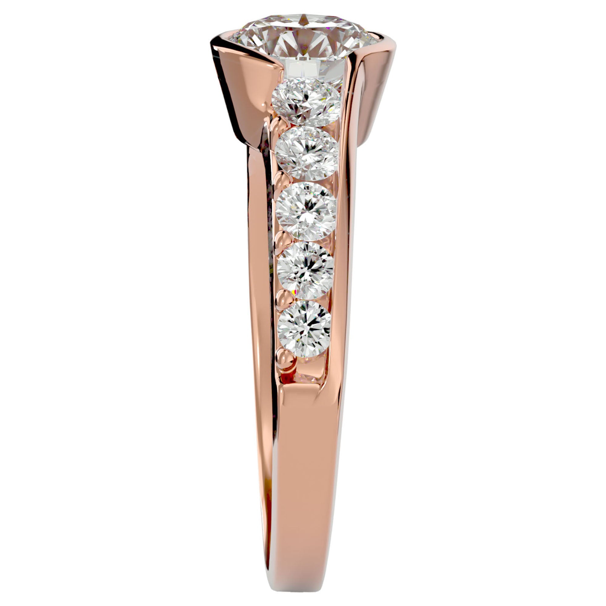 Inel De Logodnă Torrent de Vie cu Diamante Naturale de 1.69 ct din 18k Aur Roz - Castelo.ro
