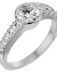 Inel De Logodnă Torrent de Vie din Aur 14k cu Moissanite de 1.69 ct din 14k Aur Alb - Castelo.ro