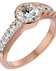 Inel De Logodnă Torrent de Vie din Aur 14k cu Moissanite de 1.69 ct din 14k Aur Roz - Castelo.ro