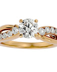 Inel De Logodnă Mirage de Lune cu Moissanite de 1.09 ct din 18k Aur Galben - Castelo.ro