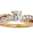 Inel De Logodnă Mirage de Lune cu Moissanite de 1.09 ct din 18k Aur Galben - Castelo.ro