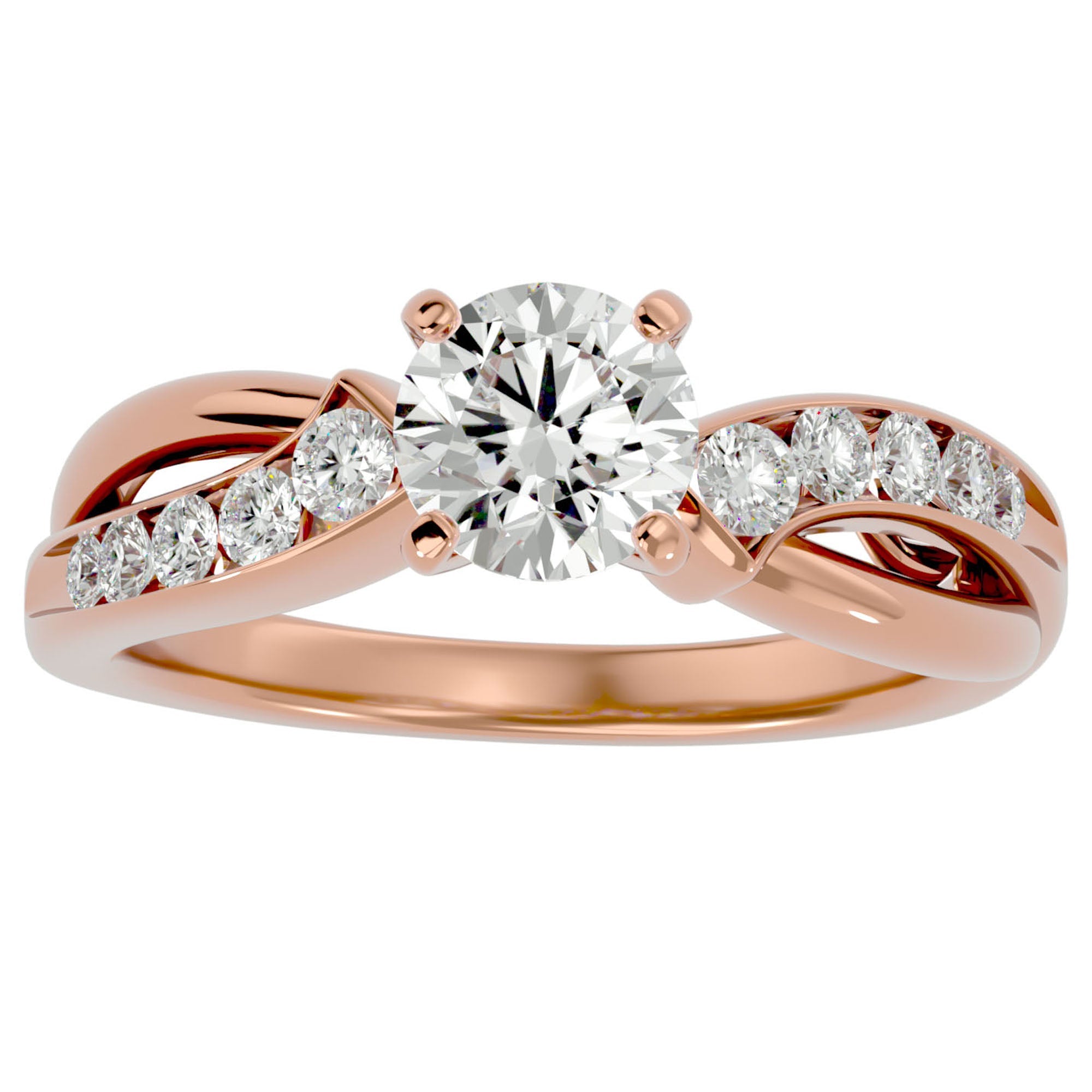 Inel De Logodnă Mirage de Lune cu Moissanite de 1.09 ct din 18k Aur Roz - Castelo.ro