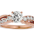 Inel De Logodnă Mirage de Lune cu Moissanite de 1.09 ct din 18k Aur Roz - Castelo.ro