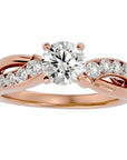 Inel De Logodnă Mirage de Lune cu Moissanite de 1.09 ct din 18k Aur Roz - Castelo.ro