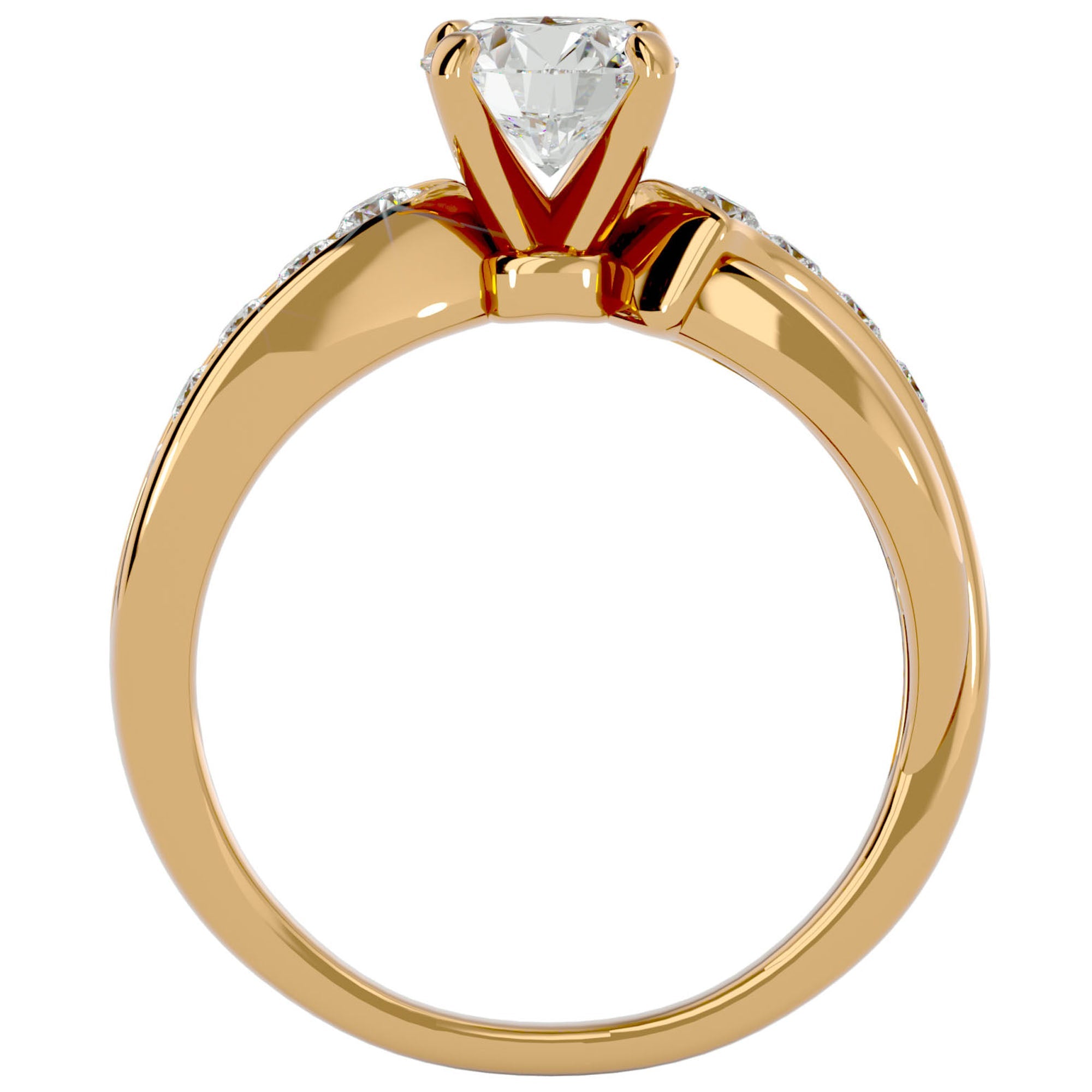 Inel De Logodnă Mirage de Lune cu Moissanite de 1.09 ct din 18k Aur Galben - Castelo.ro