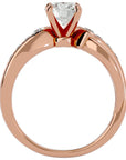 Inel De Logodnă Mirage de Lune cu Moissanite de 1.09 ct din 18k Aur Roz - Castelo.ro