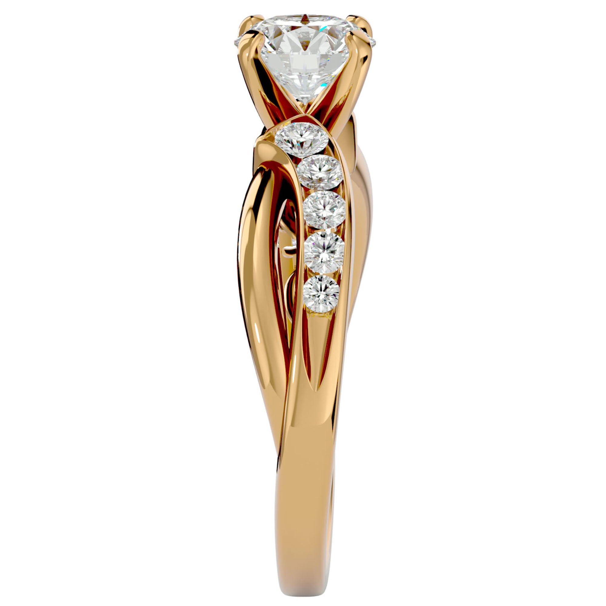 Inel De Logodnă Mirage de Lune cu Moissanite de 1.09 ct din 18k Aur Galben - Castelo.ro