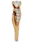 Inel De Logodnă Mirage de Lune cu Moissanite de 1.09 ct din 18k Aur Galben - Castelo.ro