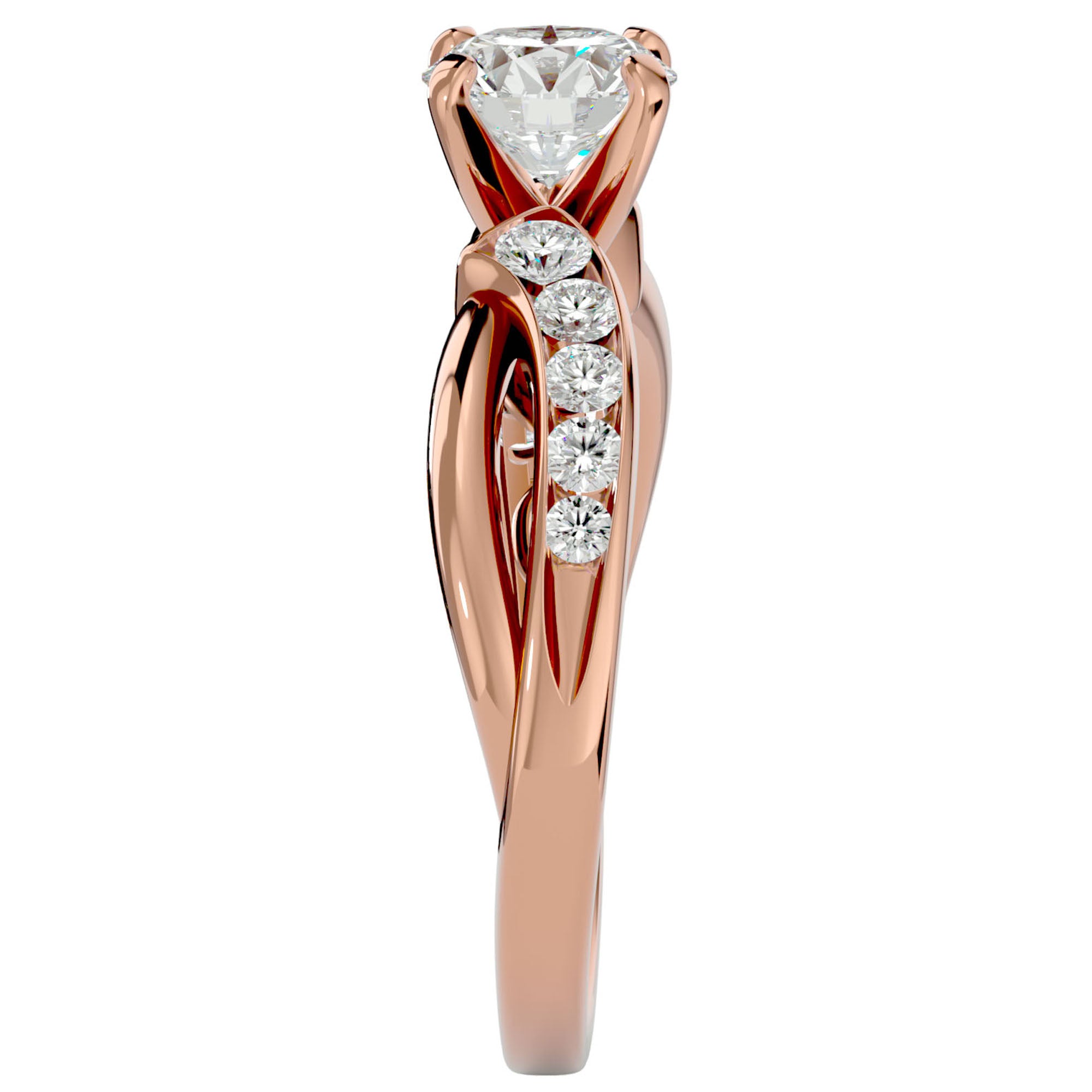 Inel De Logodnă Mirage de Lune cu Diamante Create în Laborator de 1.09 ct din 18k Aur Roz - Castelo.ro