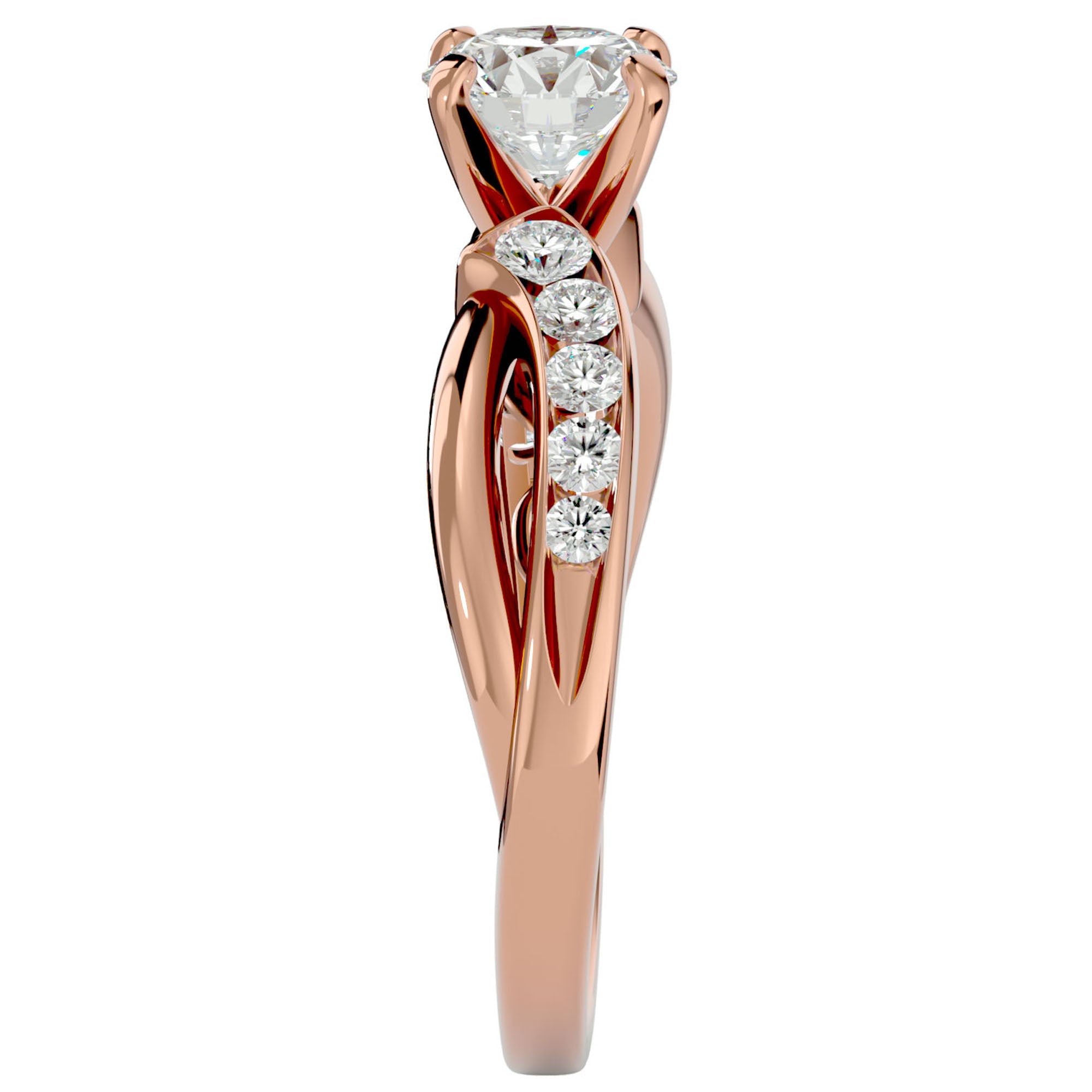 Inel De Logodnă Mirage de Lune cu Moissanite de 1.09 ct din 18k Aur Roz - Castelo.ro