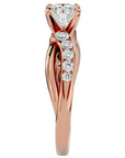 Inel De Logodnă Mirage de Lune cu Moissanite de 1.09 ct din 18k Aur Roz - Castelo.ro