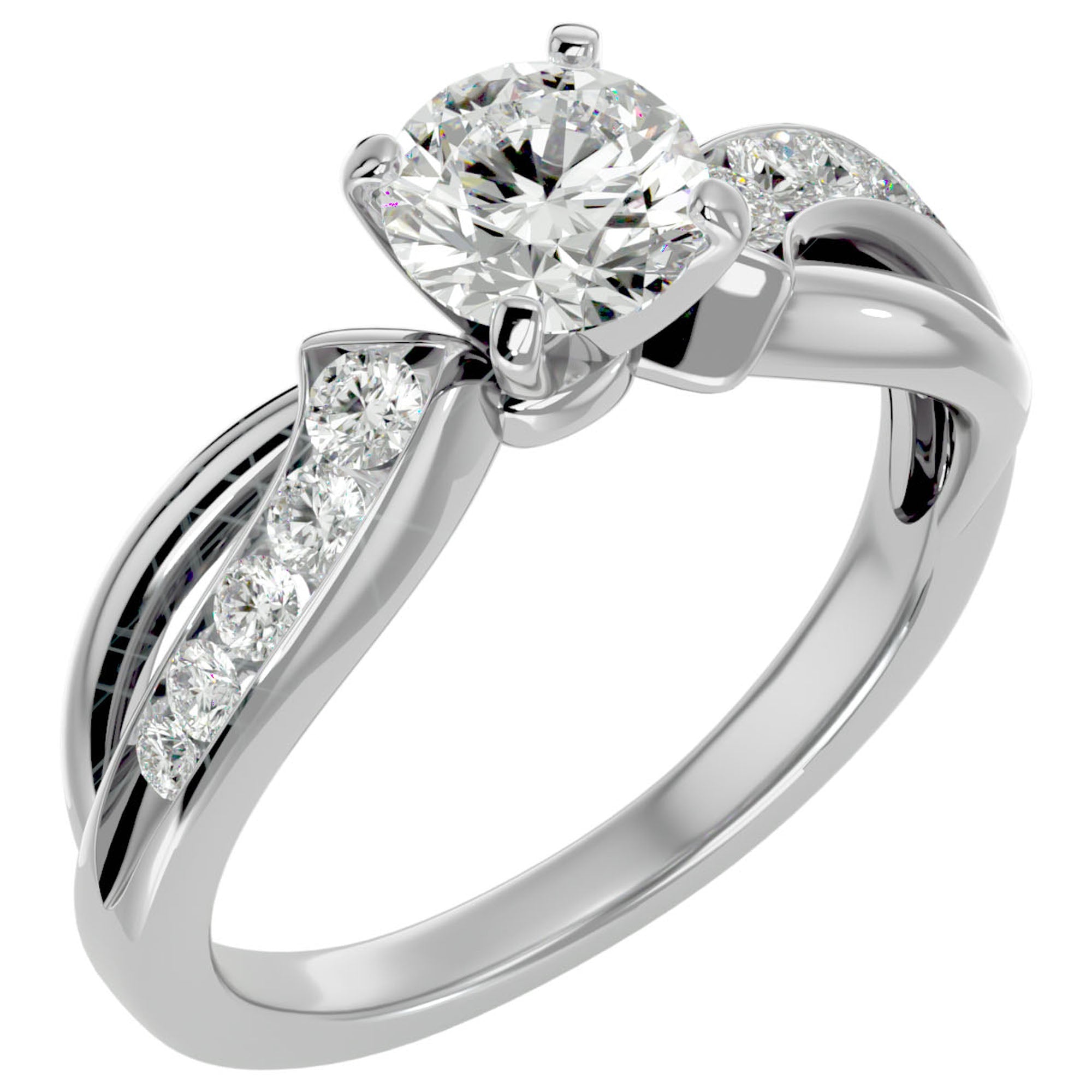 Inel De Logodnă Mirage de Lune cu Moissanite de 1.09 ct din Platina - Castelo.ro