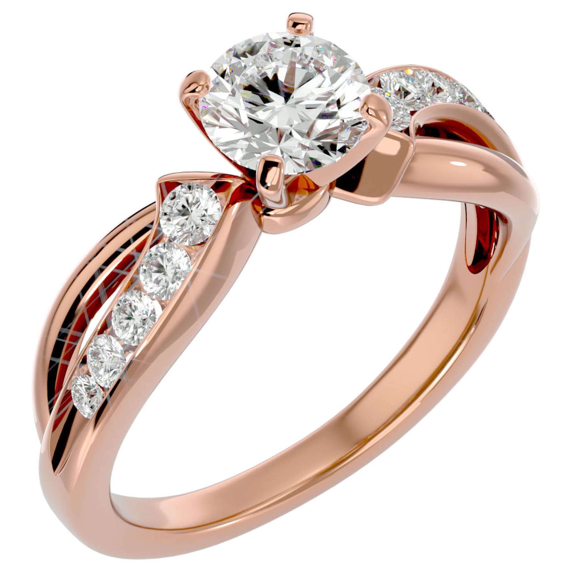 Inel De Logodnă Mirage de Lune cu Moissanite de 1.09 ct din 18k Aur Roz - Castelo.ro