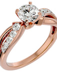 Inel De Logodnă Mirage de Lune din Aur 14k cu Diamante Naturale de 1.09 ct din 14k Aur Roz - Castelo.ro