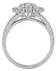Inel de Logodnă Floral cu Moissanite Halo Etern Pavé de 2.51 ct din Platina - Castelo.ro