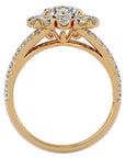 Inel de Logodnă Floral din Aur 14k cu Diamante Create în Laborator Halo Etern Pavé de 2.51 ct din 14k Aur Galben - Castelo.ro