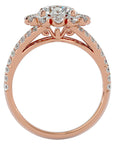 Inel de Logodnă Floral cu Moissanite Halo Etern Pavé de 2.51 ct din 18k Aur Roz - Castelo.ro