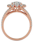 Inel de Logodnă Floral din Aur 14k cu Diamante Create în Laborator Halo Etern Pavé de 2.51 ct din 14k Aur Roz - Castelo.ro