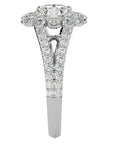 Inel de Logodnă Floral cu Diamante Create în Laborator Halo Etern Pavé de 2.51 ct din Platina - Castelo.ro