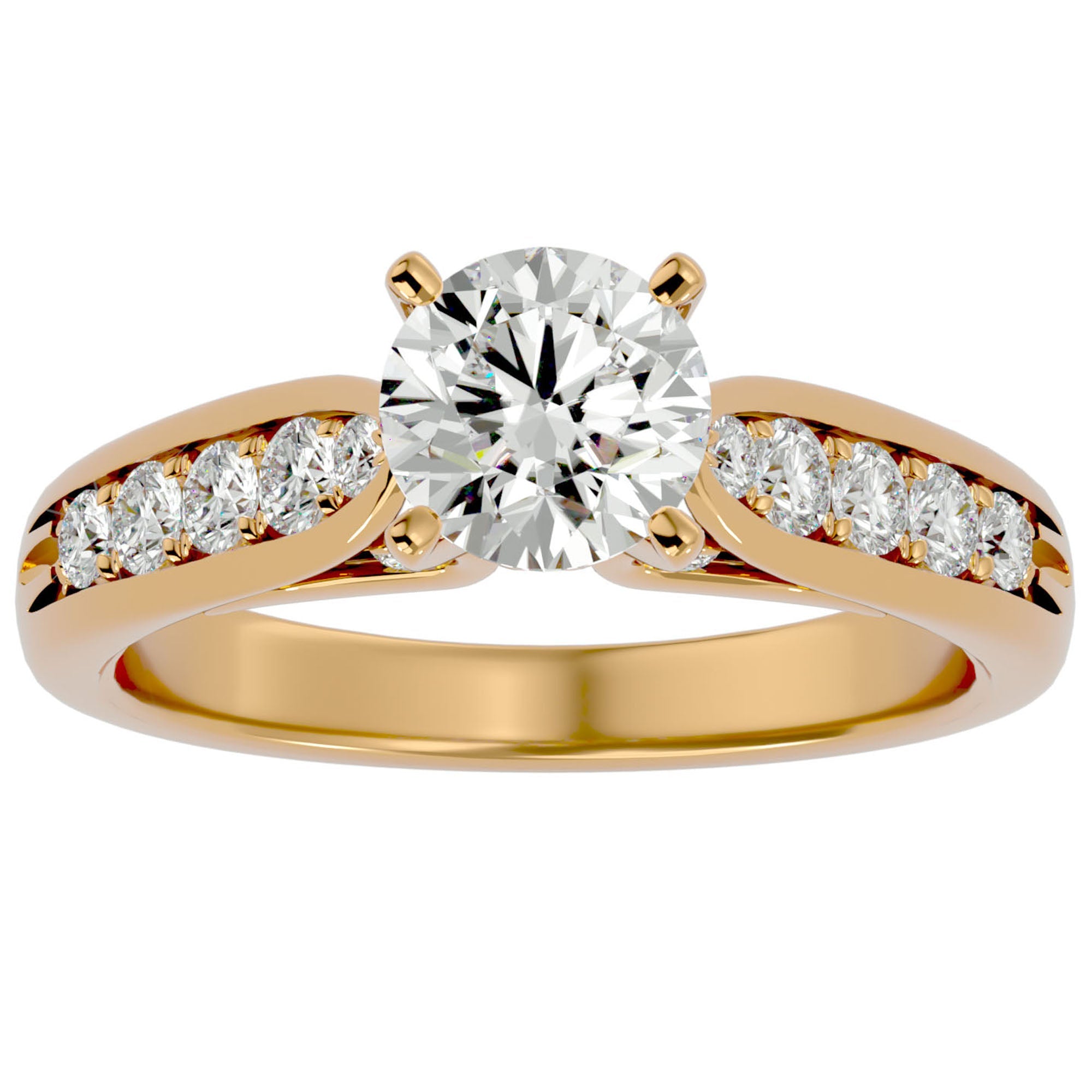 Inel De Logodnă Étincelle Divine cu Diamante Create în Laborator de 1.41 ct din 18k Aur Galben - Castelo.ro