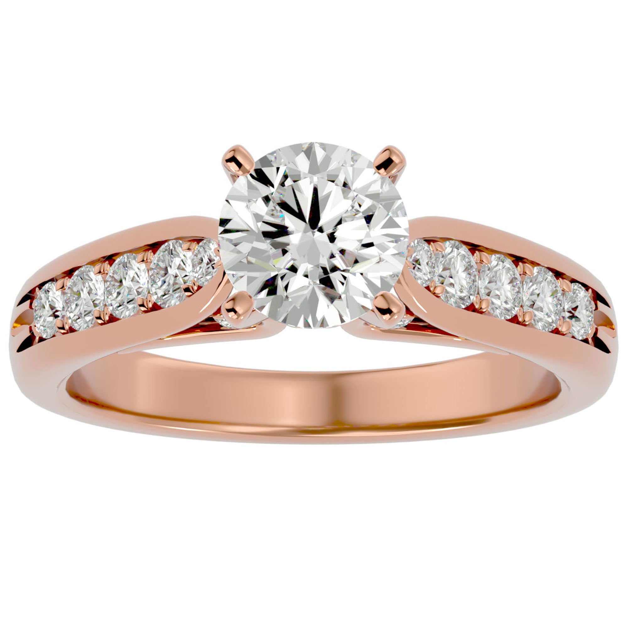 Inel De Logodnă Étincelle Divine cu Diamante Naturale de 1.41 ct din 18k Aur Roz - Castelo.ro