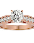 Inel De Logodnă Étincelle Divine cu Diamante Naturale de 1.41 ct din 18k Aur Roz - Castelo.ro