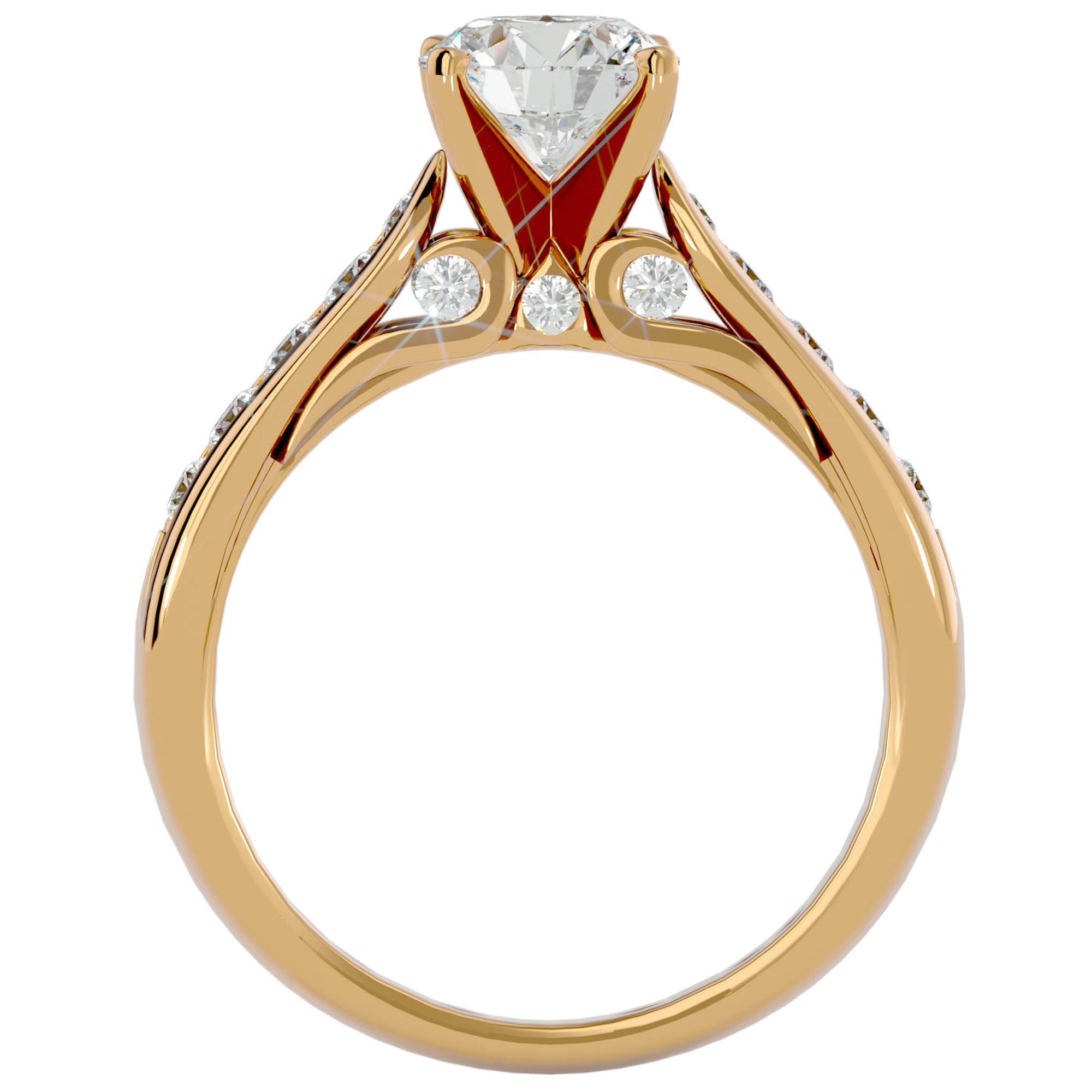 Inel De Logodnă Étincelle Divine cu Diamante Naturale de 1.41 ct din 18k Aur Galben - Castelo.ro