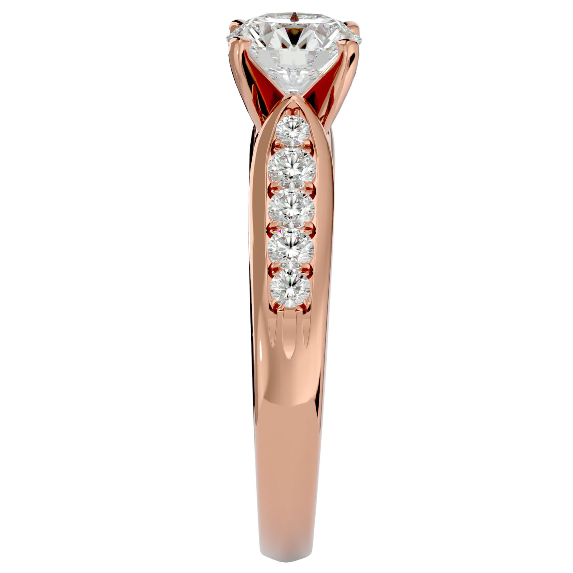 Inel De Logodnă Étincelle Divine cu Moissanite de 1.41 ct din 18k Aur Roz - Castelo.ro
