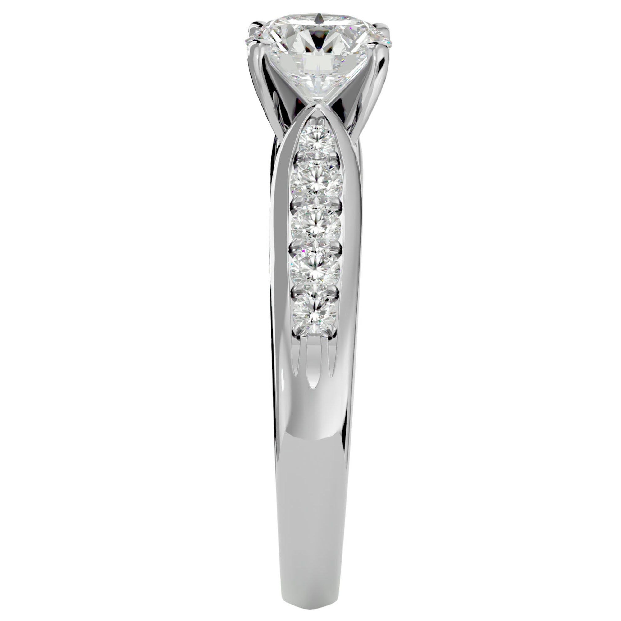 Inel De Logodnă Étincelle Divine cu Moissanite de 1.41 ct din Platina - Castelo.ro