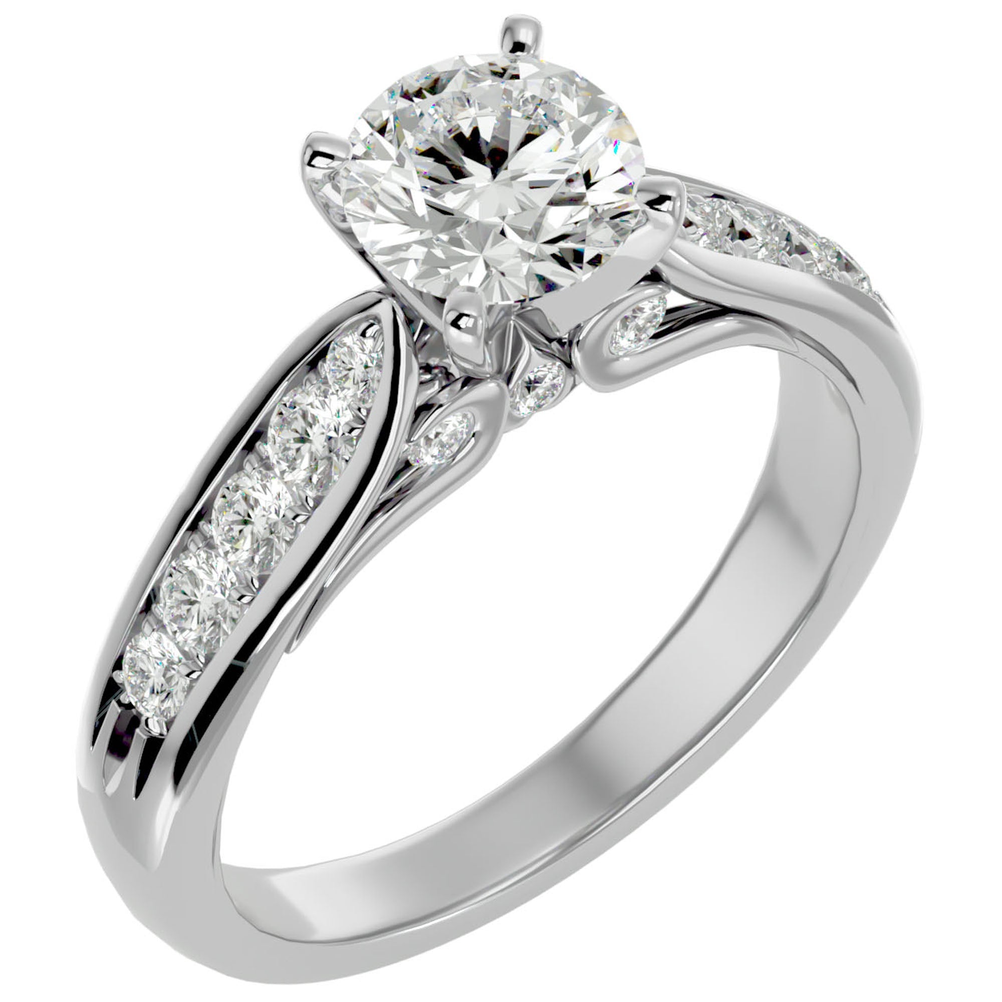 Inel De Logodnă Étincelle Divine cu Moissanite de 1.41 ct din Platina - Castelo.ro
